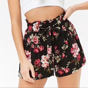 forever 21 unlined woven shorts  floral print